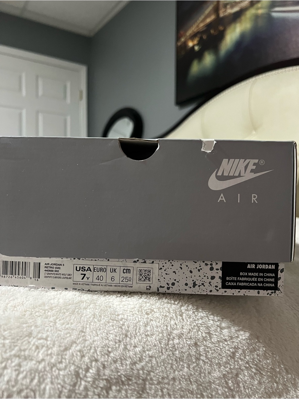 Nike Gray Air Jordan Shoe Box with Swoosh